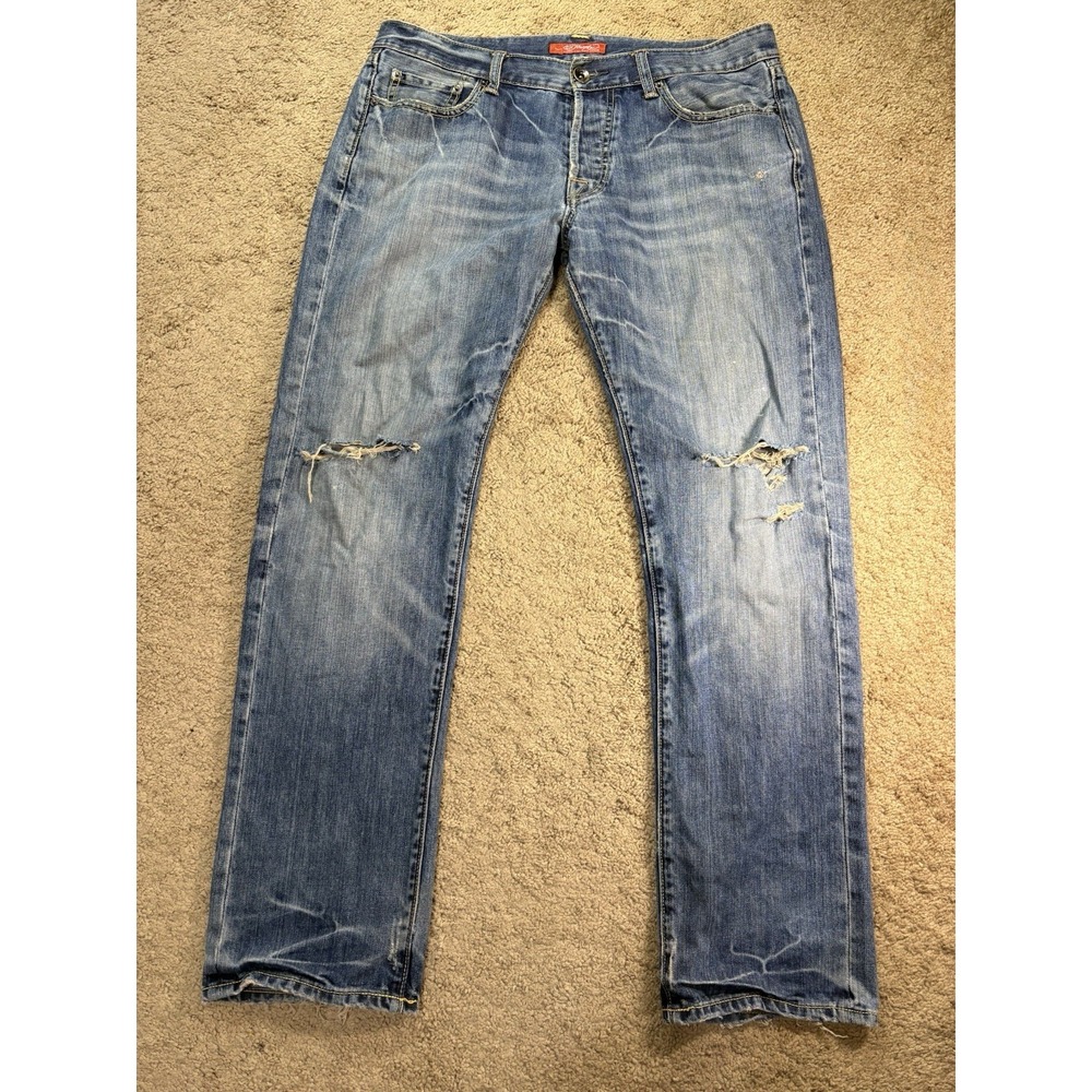 Ed Hardy Christian Audigier‎ Straight Leg Jeans Men 33x32 Button Fly Distressed